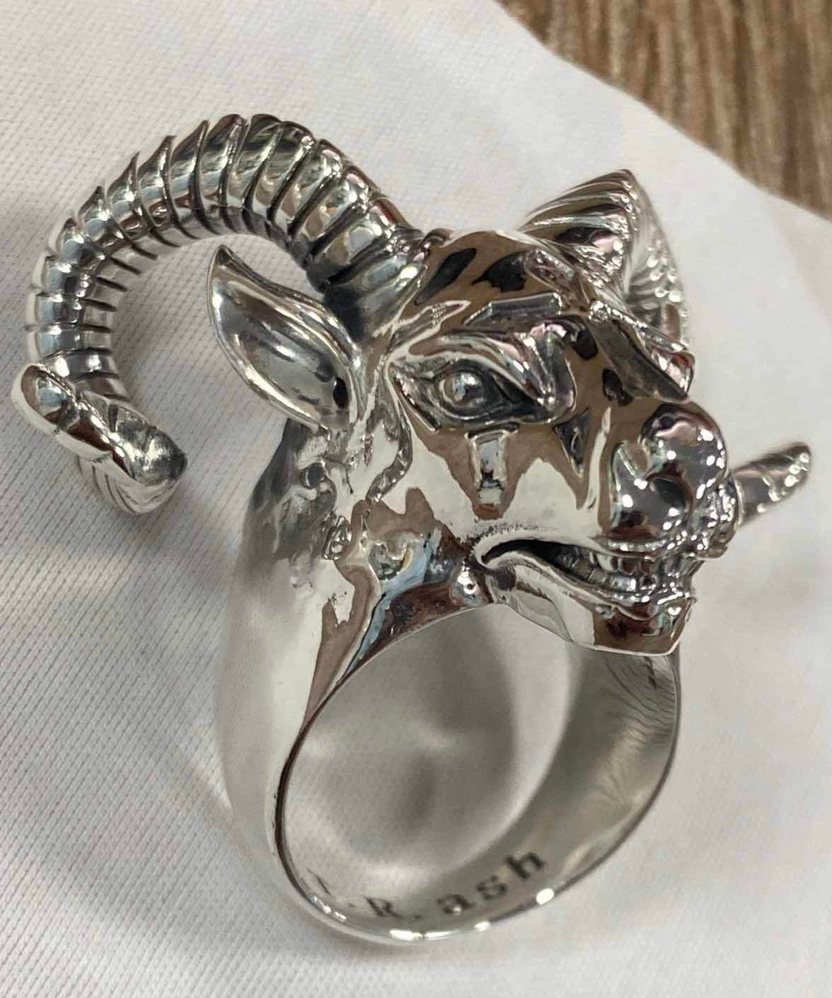 The Goat -Solid Sterling Silver, Handmade, comfort fit