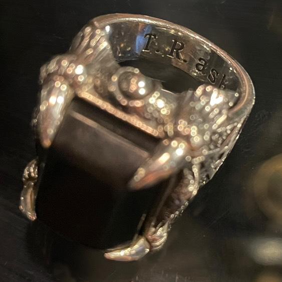 Stone Claw Ring -Solid Sterling Silver, Handmade, comfort fit