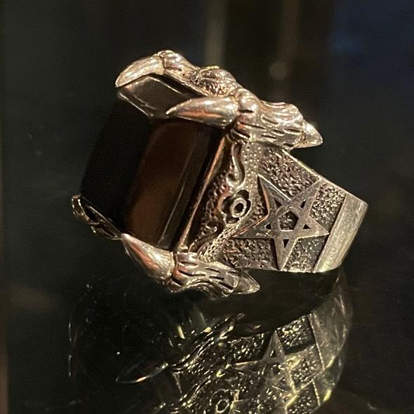 Stone Claw Ring -Solid Sterling Silver, Handmade, comfort fit