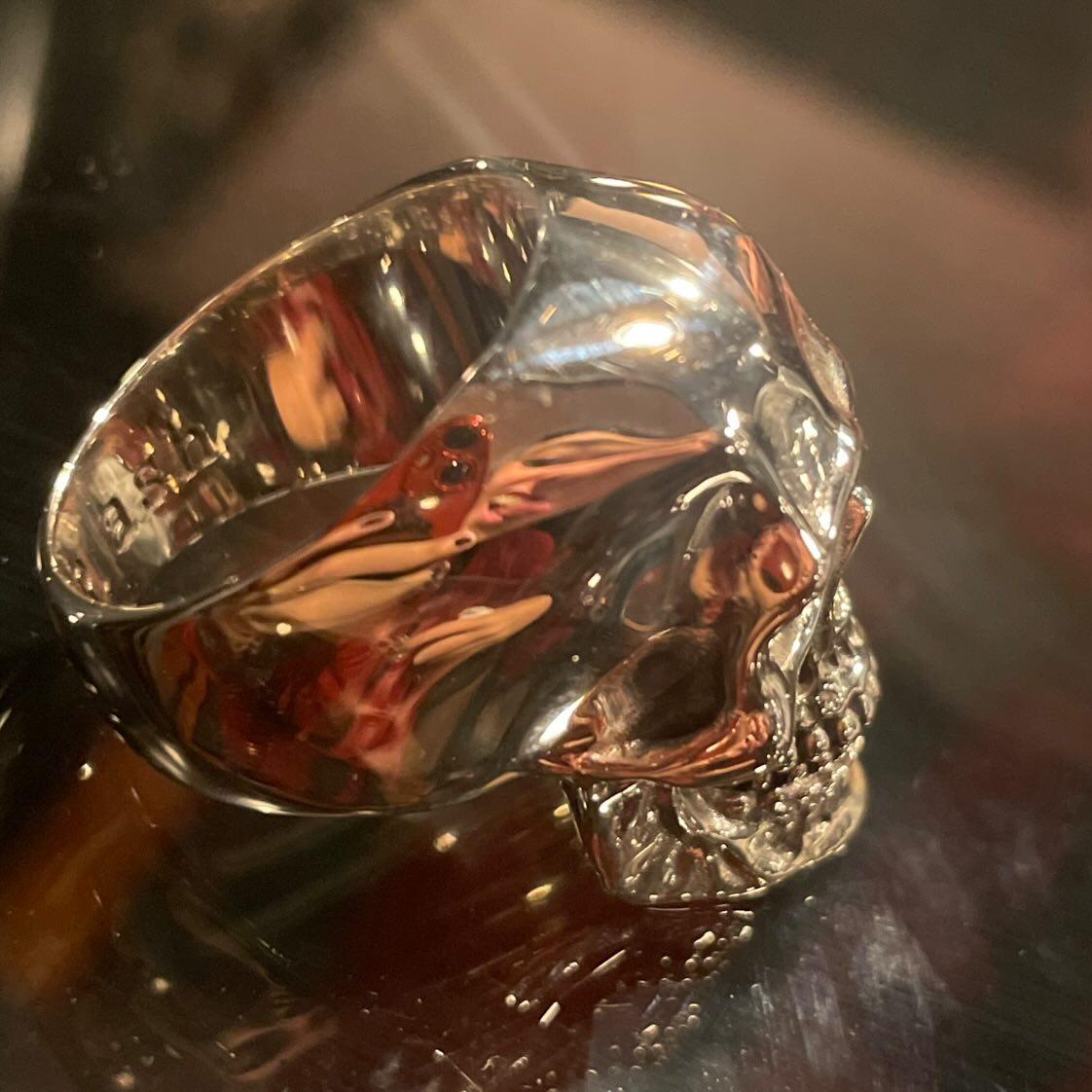 Skull Ring -Solid Sterling Silver, Handmade, comfort fit