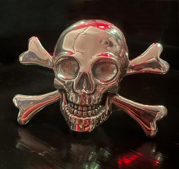 Skull And Crossbones Belt Buckle HEAVY Sterling Silver or Stainless Steel
