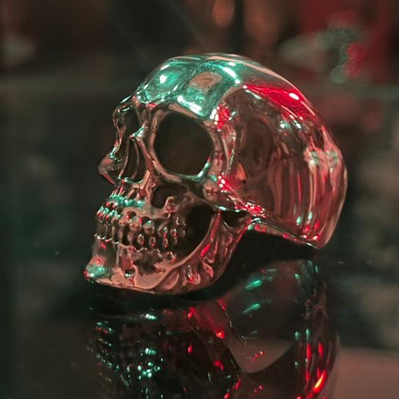 Skull Ring -Solid Sterling Silver, Handmade, comfort fit