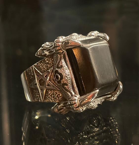 Stone Claw Ring -Solid Sterling Silver, Handmade, comfort fit