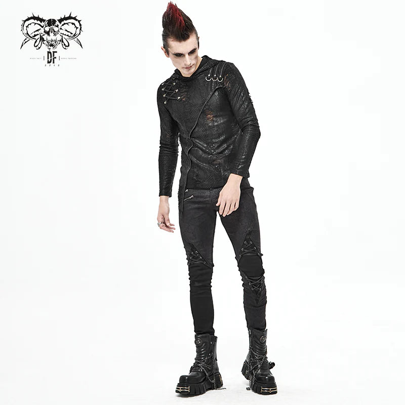 Black Punk Gothic Double Layered Two Piece Trousers