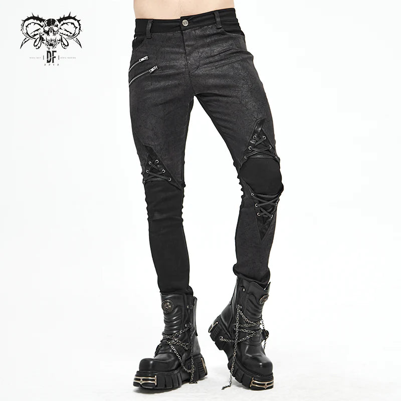 Black Punk Gothic Double Layered Two Piece Trousers