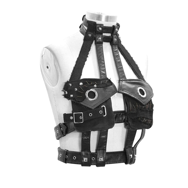 Apocalyptic punk women body harness