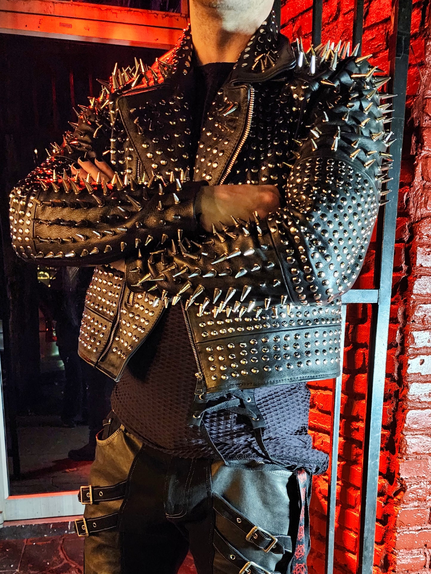 HEAVY Hand Made Genuine Leather Jacket heavily studded and spiked