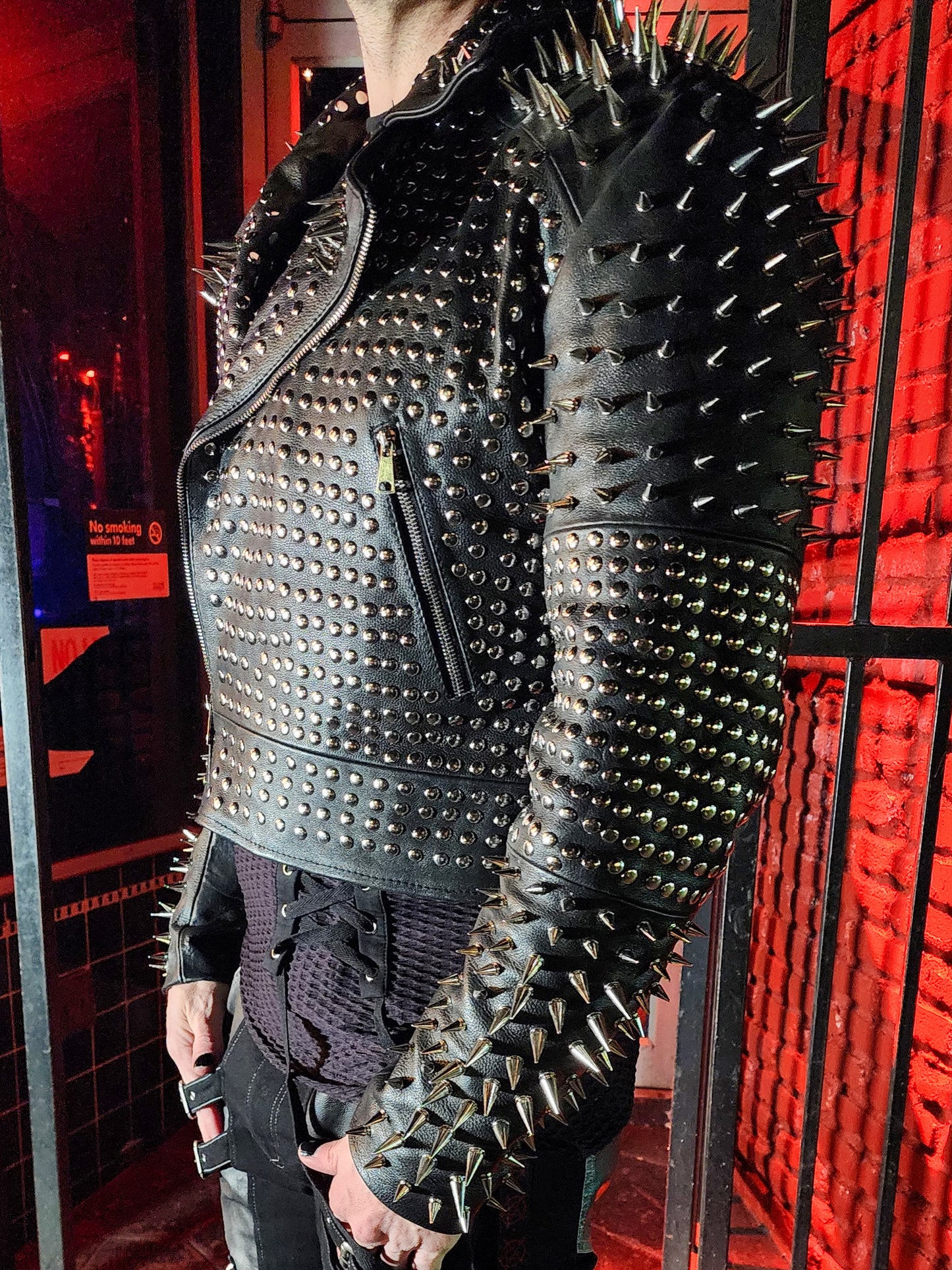 HEAVY Hand Made Genuine Leather Jacket heavily studded and spiked