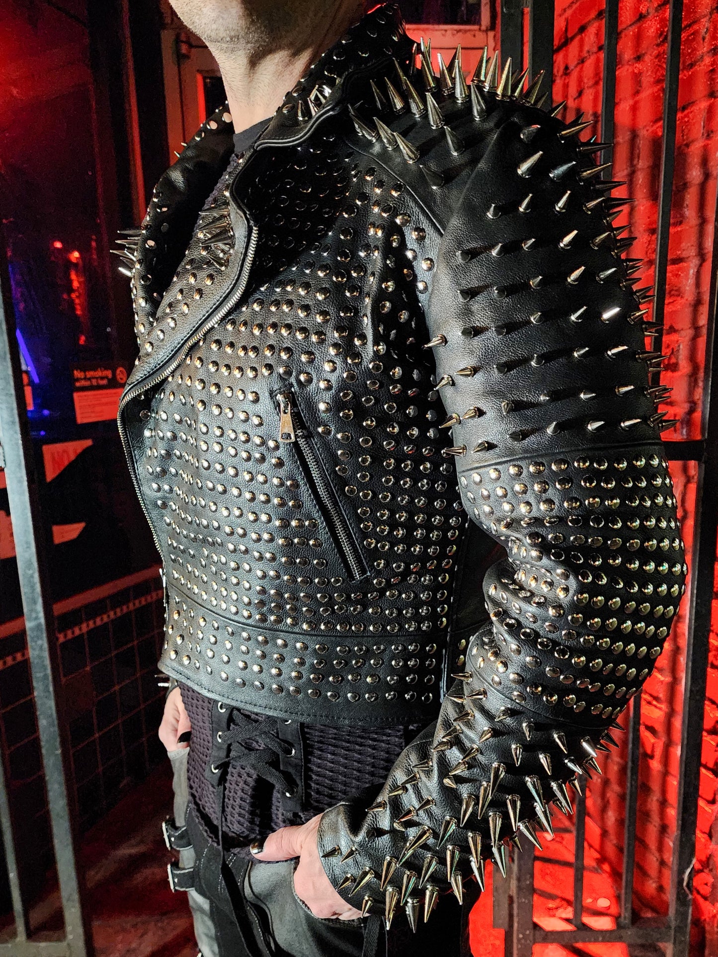HEAVY Hand Made Genuine Leather Jacket heavily studded and spiked