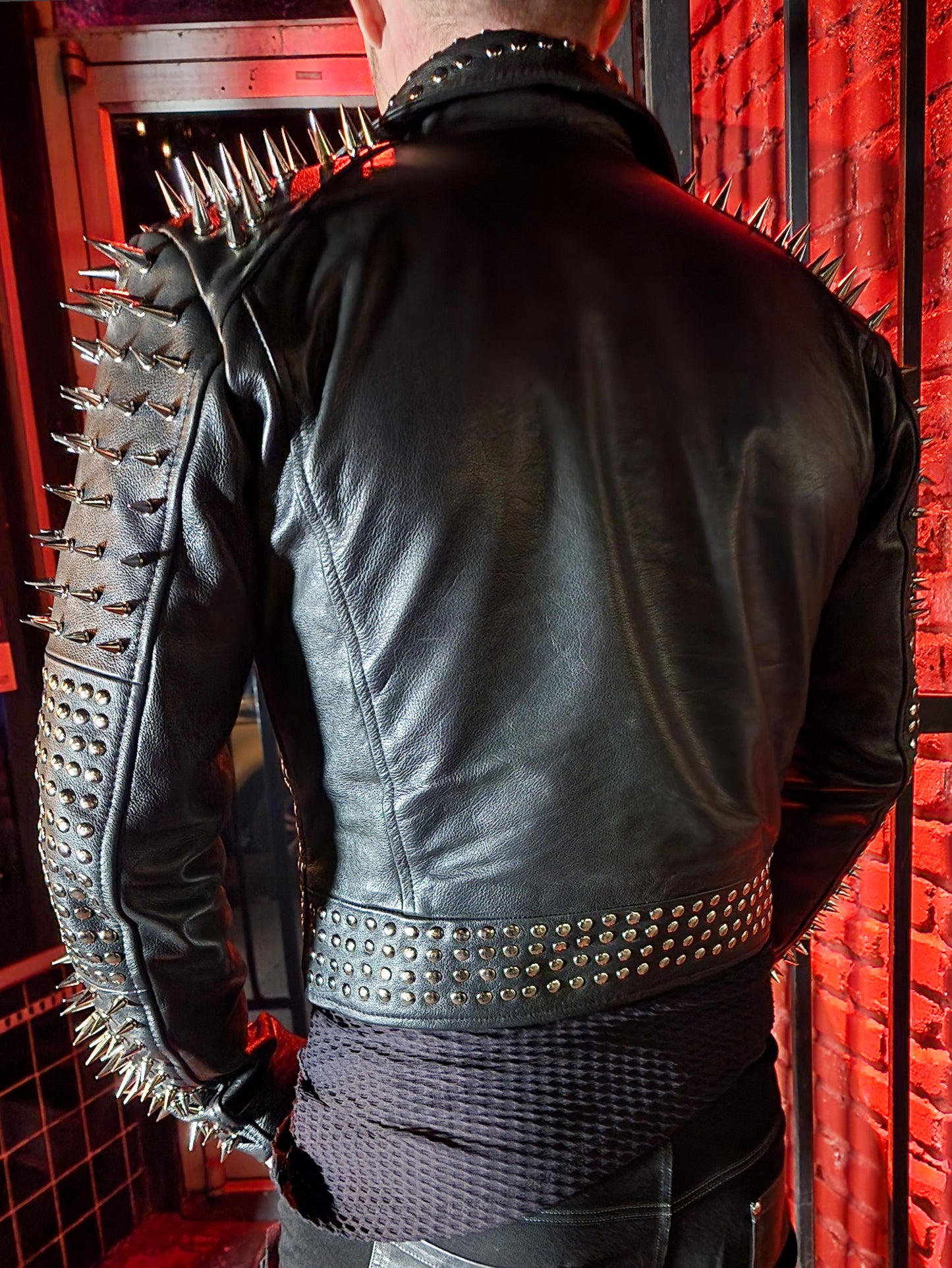 HEAVY Hand Made Genuine Leather Jacket heavily studded and spiked