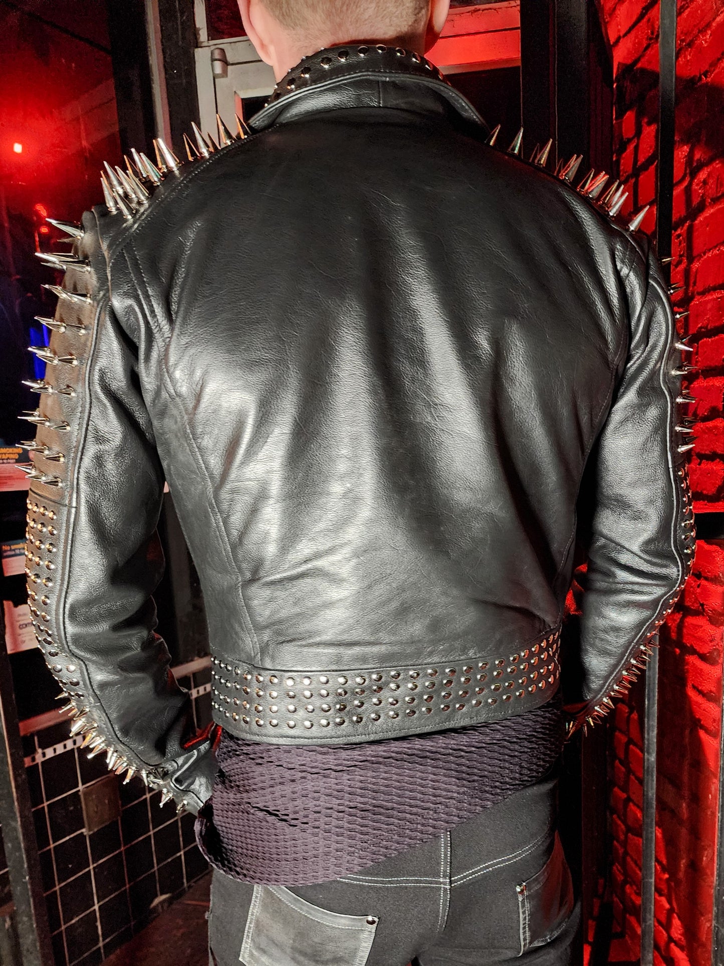 HEAVY Hand Made Genuine Leather Jacket heavily studded and spiked