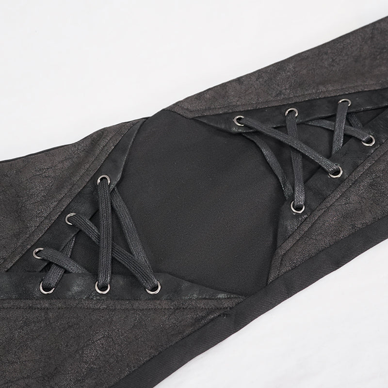 Black Punk Gothic Double Layered Two Piece Trousers