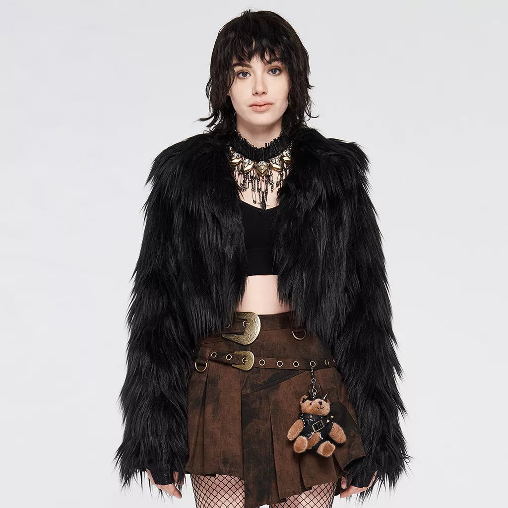 Gothic Punk Faux Fur Coat