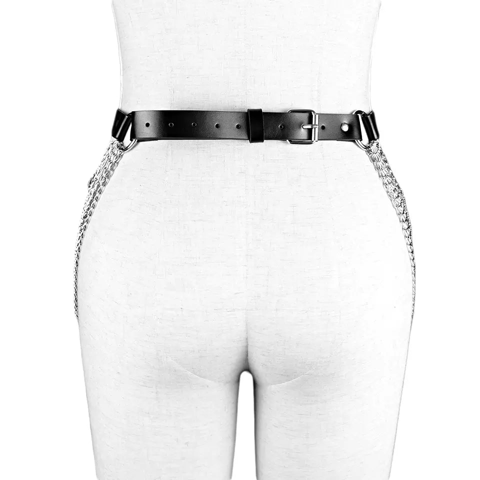 Black Gothic Chain waist harness Punk Waist Belt BDSM styled