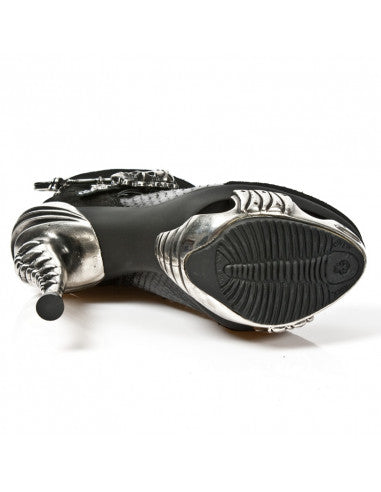 Siren Stiletto Ankle Boots M-MAG032-C2 Punk Style Metal-Heel with Safety-Pin Charm