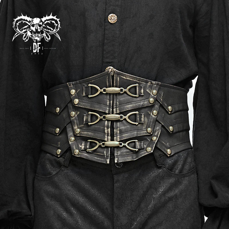 Metallic Bronze Steampunk Men's Waist Cincher