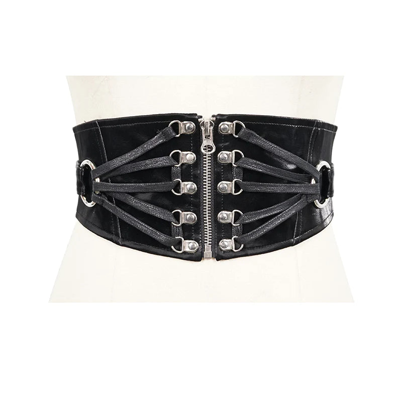 Punk Zip-Up Women's Corset Belt