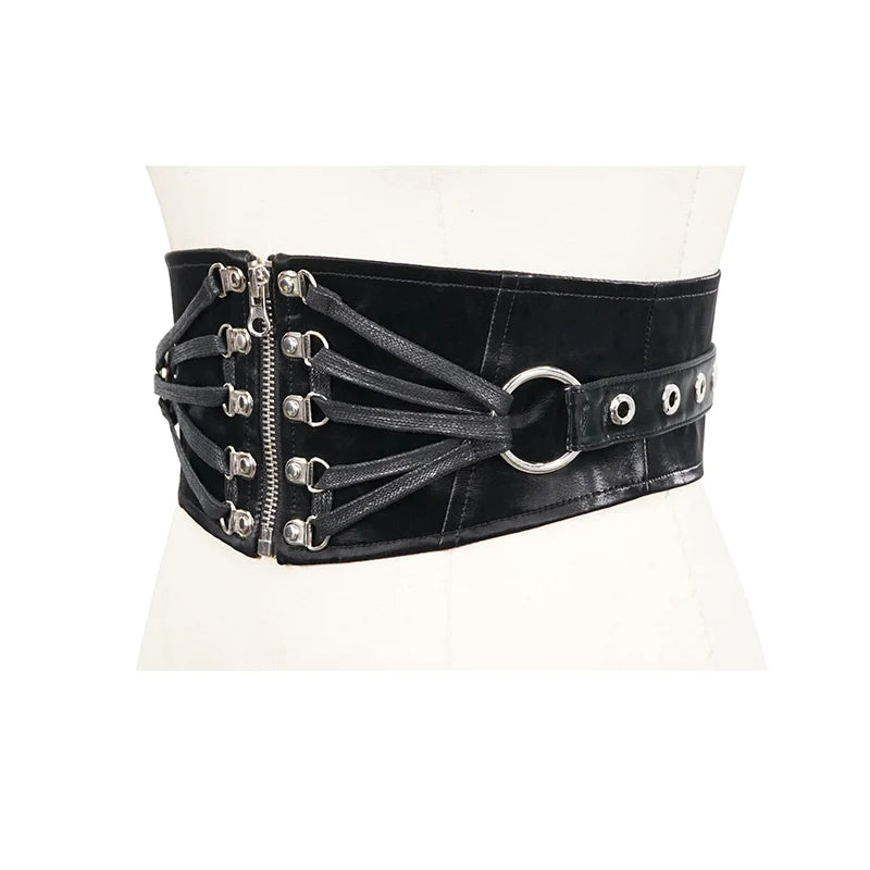 Punk Zip-Up Women's Corset Belt