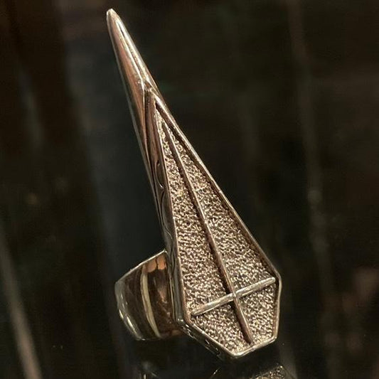 Coffin Claw Ring  -Solid Sterling Silver, Handmade, comfort fit