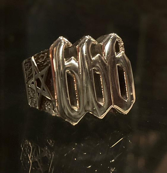 666 Ring -Solid Sterling Silver, Handmade, comfort fit