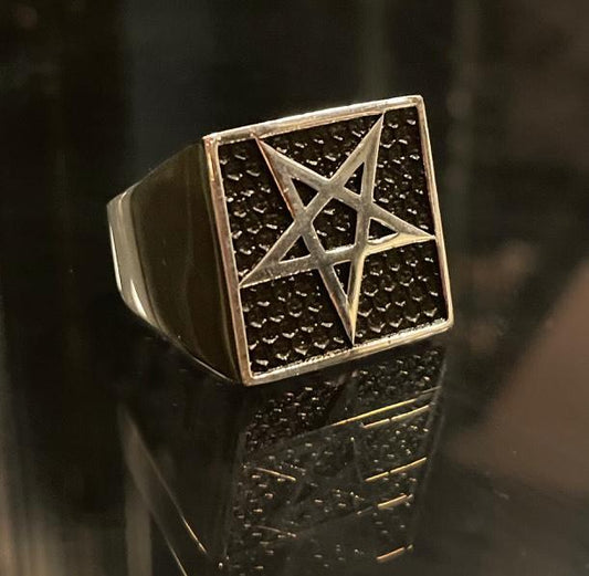 Pentagram Ring  -Solid Sterling Silver, Handmade, Comfort Fit