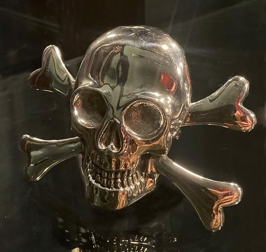Skull And Crossbones Belt Buckle HEAVY Sterling Silver or Stainless Steel