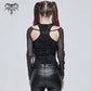 mesh armed shirt connected by a faux leather Pentagram faux leather
