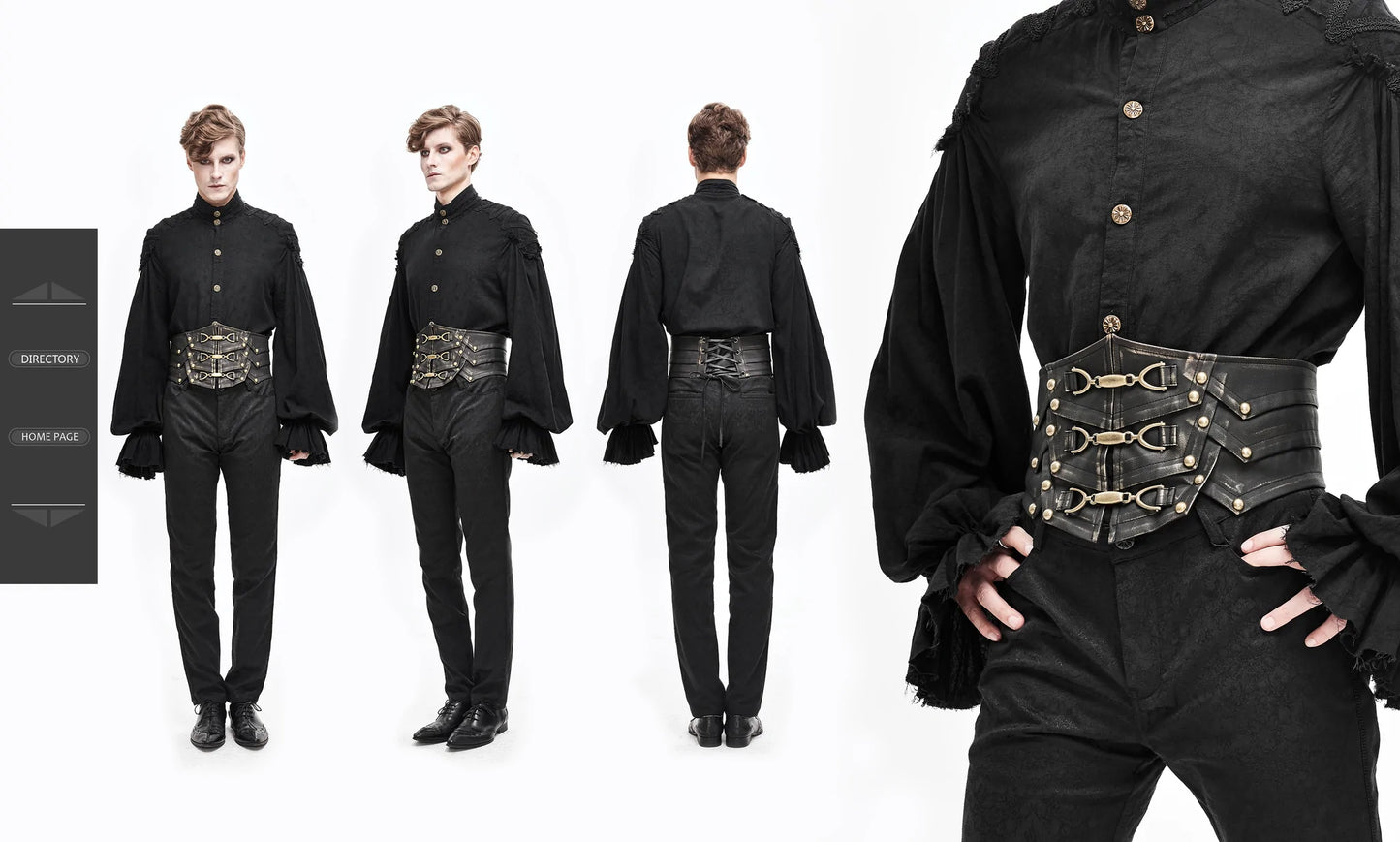 Metallic Bronze Steampunk Men's Waist Cincher