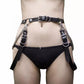 Black Gothic PU Leather Body Harness with Chains and straps punk bdsm style belt