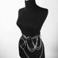 Black Gothic PU Leather Harness Belt fully adjustable chains for any style punk bdsm style
