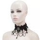 Victorian Gothic Black Scalloped Lace and Chain Choker