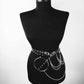 Black Gothic PU Leather Harness Belt fully adjustable chains for any style punk bdsm style