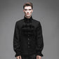 Victorian Gothic Flounce Cuff Mens Classic Black Chiffon Shirt