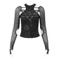 mesh armed shirt connected by a faux leather Pentagram faux leather