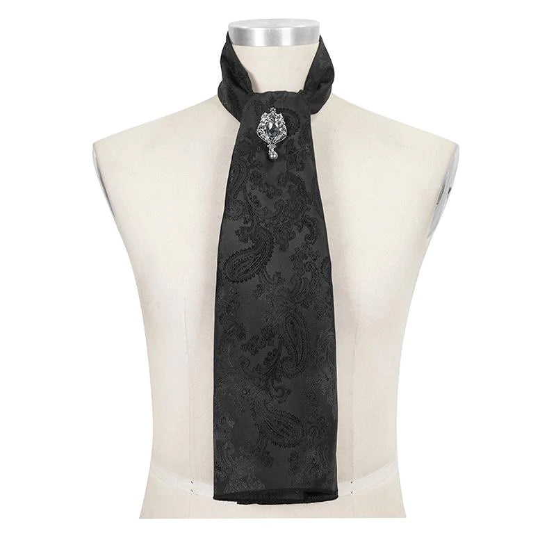 Jeweled Gothic Dress Tie (Black) cravat ascot