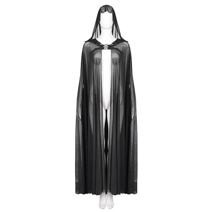 mesh see through Women's shawl cape with hood with chest straps