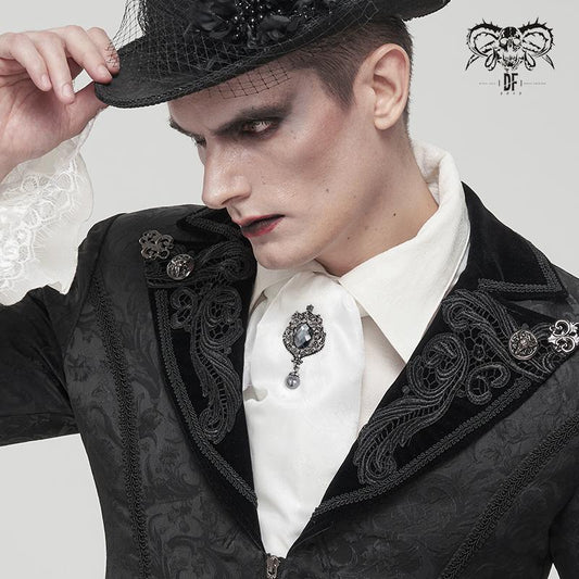 Jeweled Gothic Dress Tie (white) cravat ascot