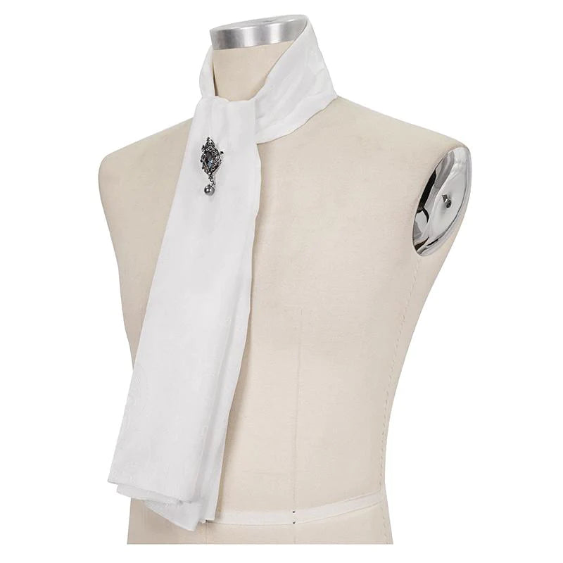 Jeweled Gothic Dress Tie (white) cravat ascot