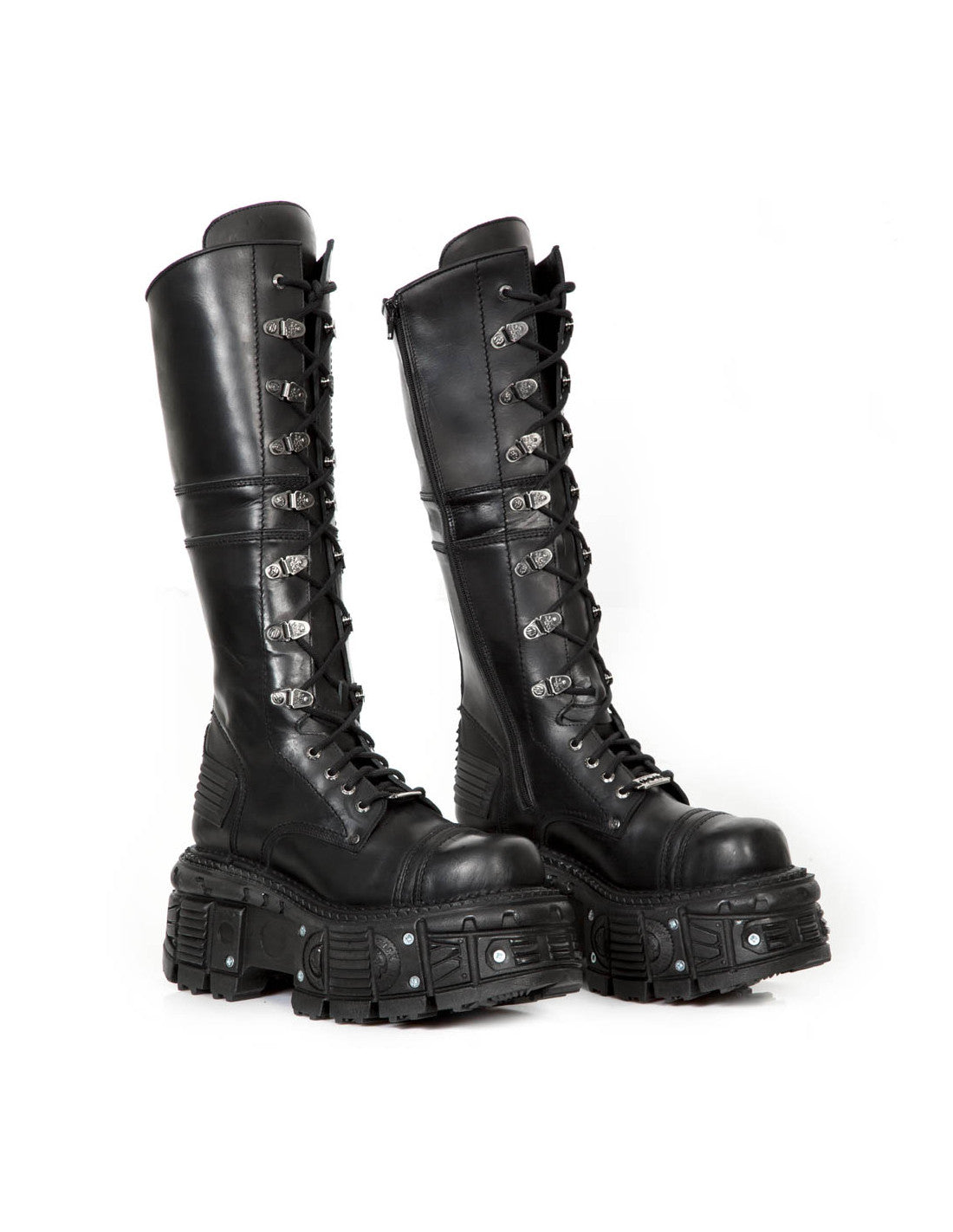 Bondage Lace-Up Tall Boot M-TANK004-C5 Classic Punk High Rise Platforms