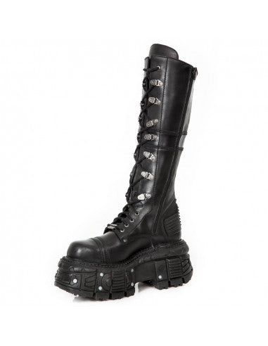 Bondage Lace-Up Tall Boot M-TANK004-C5 Classic Punk High Rise Platforms