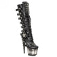 NEW ROCK M-Devil010-C1 GOTHIC BLACK LEATHER High Heel Boots WITH METAL SOLE AND HEEL SPIKED AND STUDDED