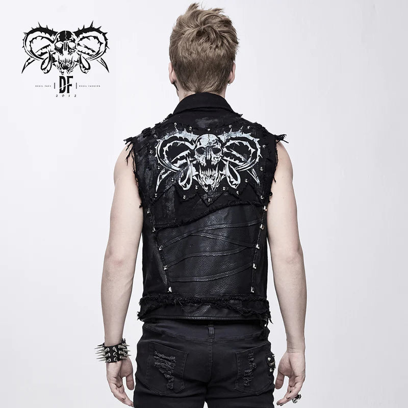 heavy duty studded sleeveless punk gothic vest