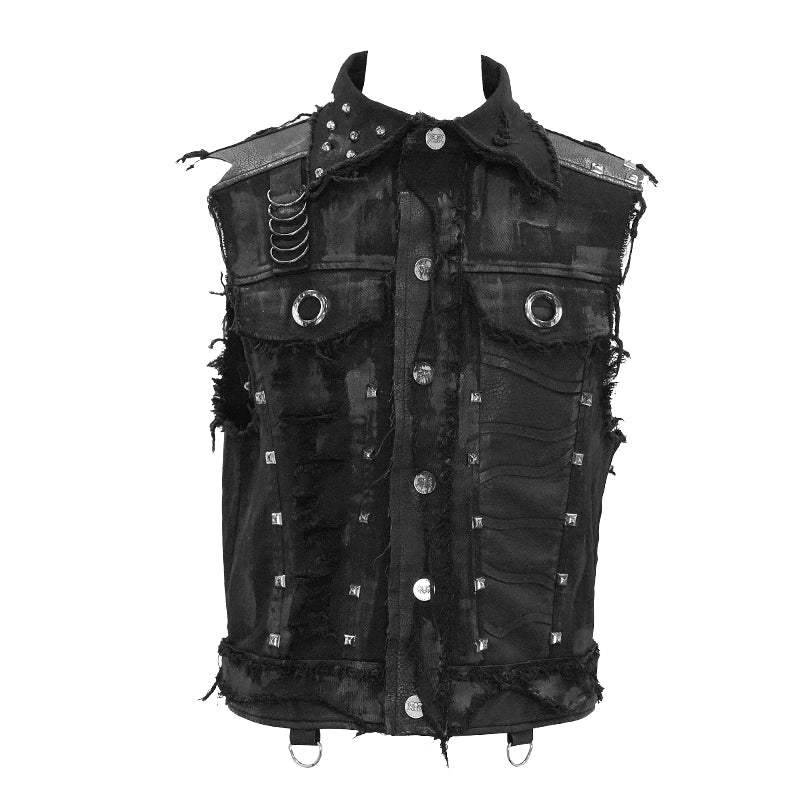 heavy duty studded sleeveless punk gothic vest