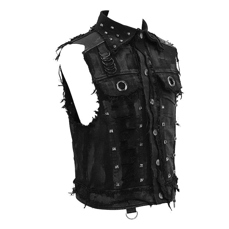 heavy duty studded sleeveless punk gothic vest