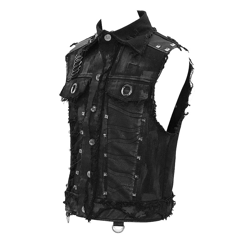 heavy duty studded sleeveless punk gothic vest