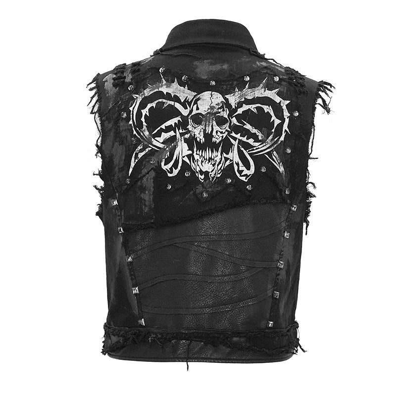 heavy duty studded sleeveless punk gothic vest